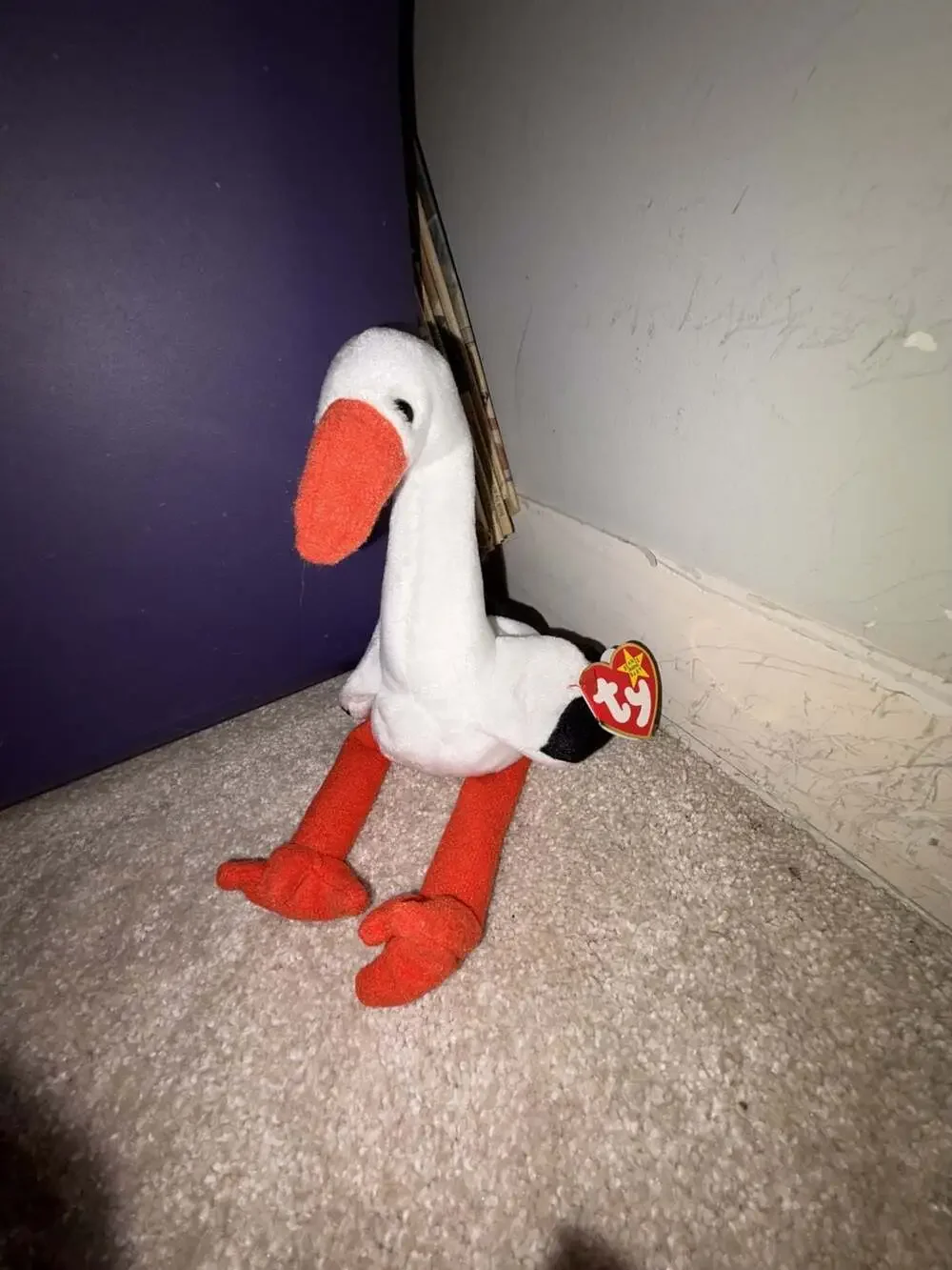 Authentic Ty Beanie Baby STILTS the Stork RETIRED - 1998